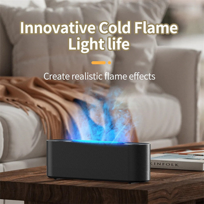 2023 Flame Air Humidifier Ultrasonic 7 Colors Aroma Diffuser LED Cool Mist Maker Fogger Essential Oil Room Fragrance Office Home Decor 0 - Tophatter Daily Deals