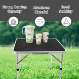 Adjustable Height Folding Table Portable Black Folding Tables - Tophatter Daily Deals