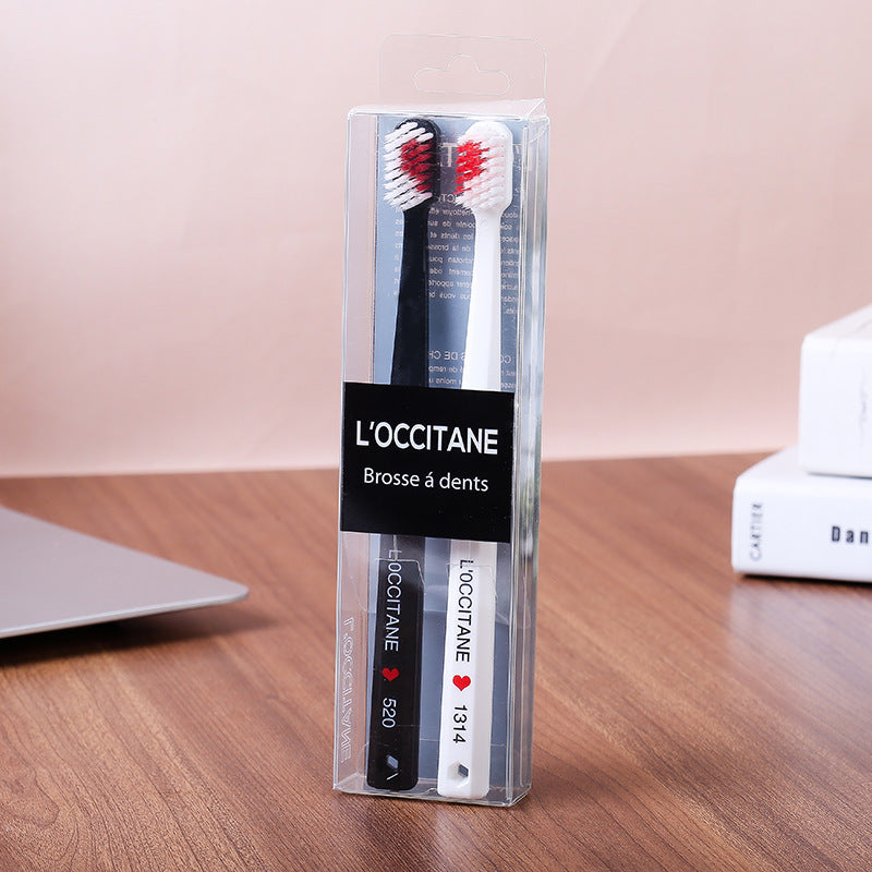 Black And White Couple Toothbrush Combination Two Gift Box Set Black and white pair 0 - Tophatter Daily Deals