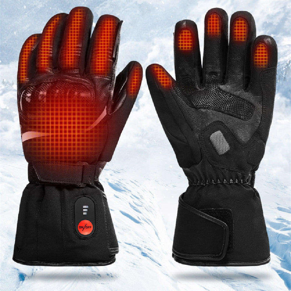 Autumn And Winter Warm Motorcycle Riding Gloves Lithium Battery Heating 0 - Tophatter Daily Deals