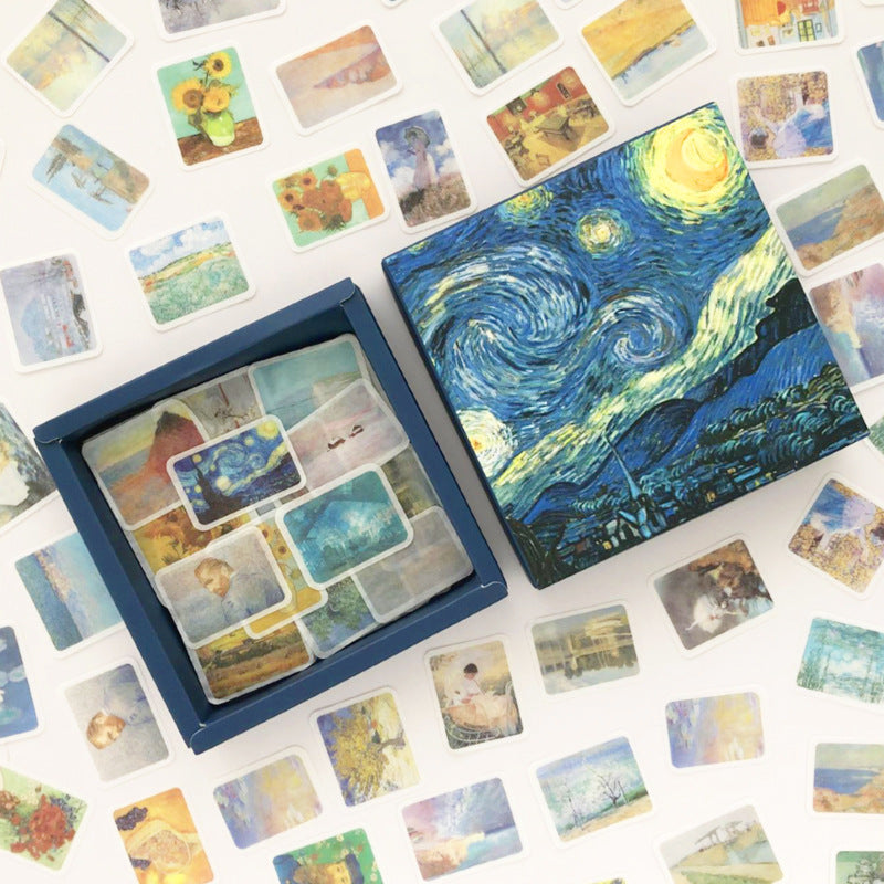 200 Pc Box Set Washi Paper Stickers Stationery Diary Decoration Impressionism 0 - Tophatter Daily Deals