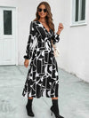 Surplice Neck Long Sleeve Midi Dress Casual Dresses - Tophatter Daily Deals