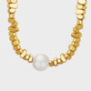 Pearl Geometric Bead Necklace Gold One Size Necklaces - Tophatter Daily Deals