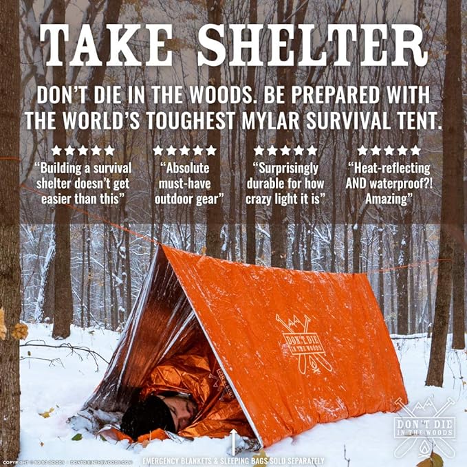 Ultralight Survival Tent • 2 Person Mylar Emergency Shelter Tube Tent + Paracord - Tophatter Daily Deals