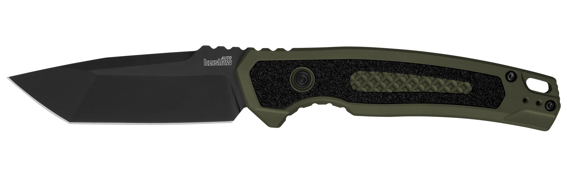 Kershaw Launch 16 - Automatic - OD Green Aluminum Handle with TracTec Inlay - CPM-M4 Steel - 7105OLBK Automatic Knives - Tophatter Daily Deals