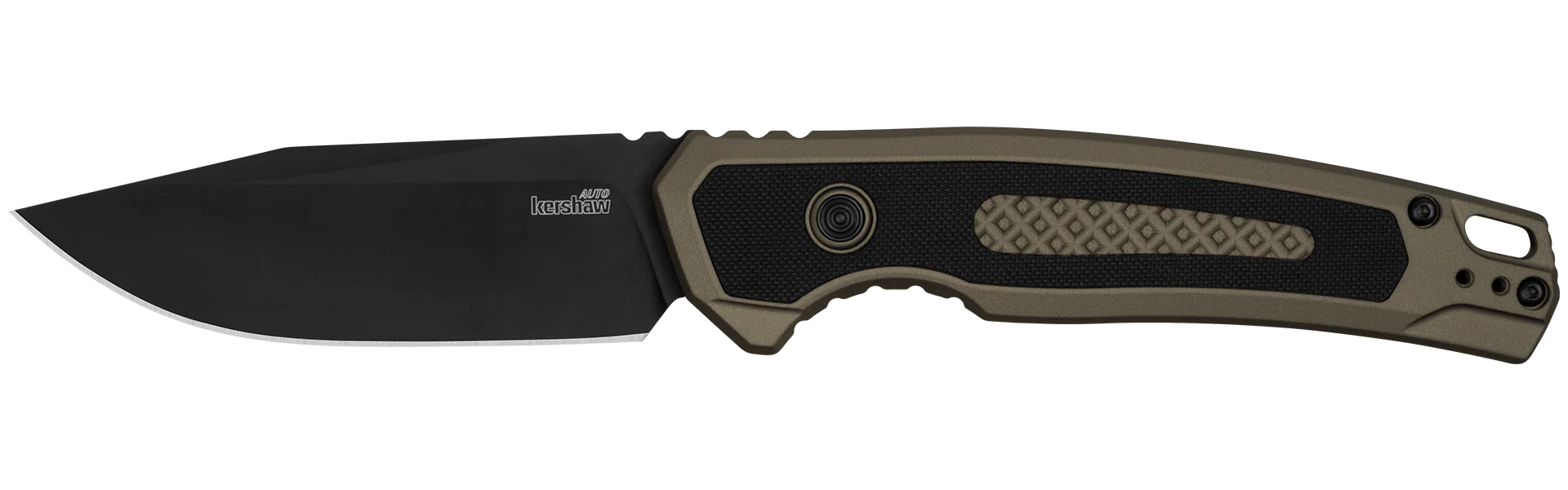 Kershaw Launch 21 - Automatic - FDE Aluminum Handle with TracTec Inlay - CPM-M4 Steel - 7106 Automatic Knives - Tophatter Daily Deals