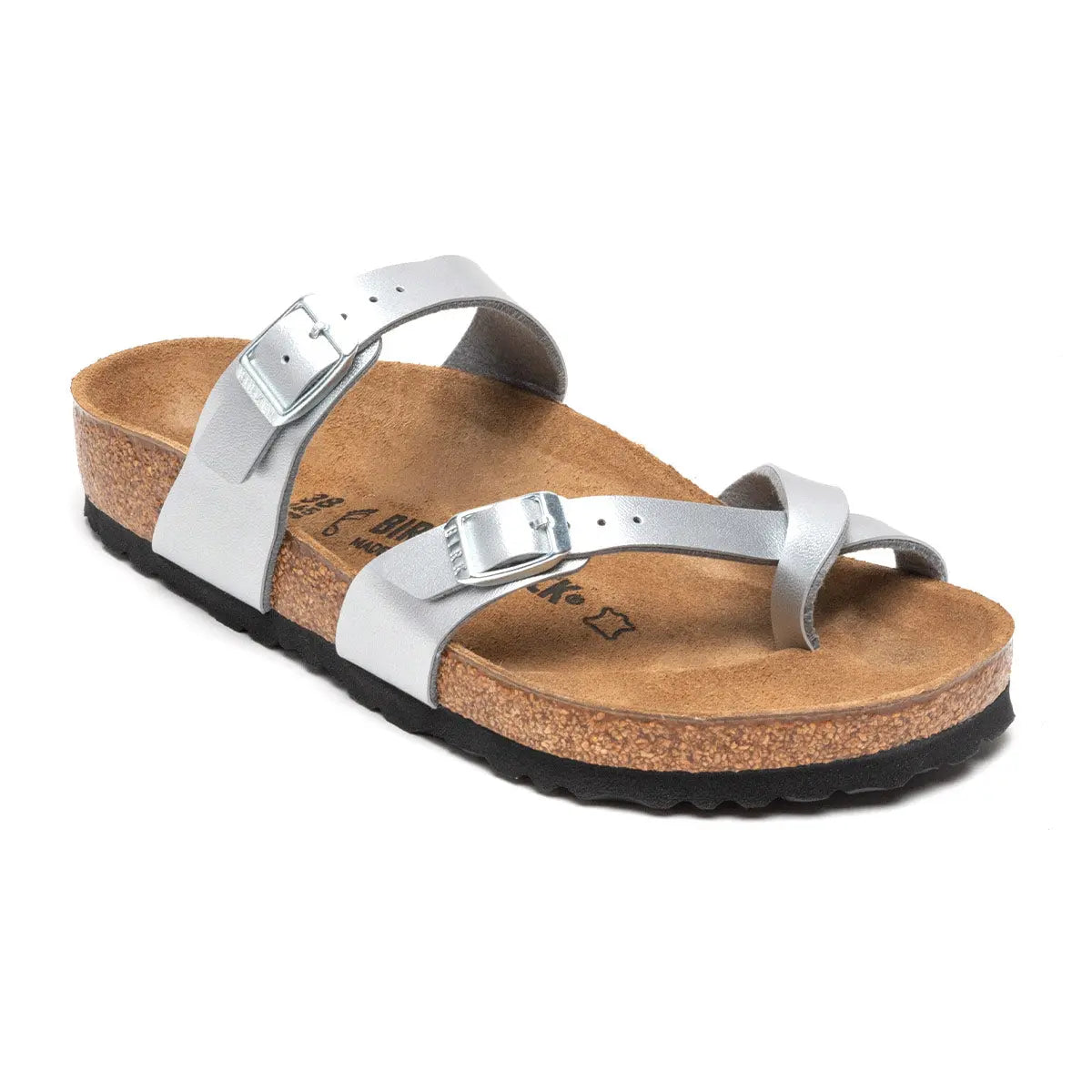 Birkenstock Mayari Birko-Flor Sandals Silver Footwear - Tophatter Daily Deals