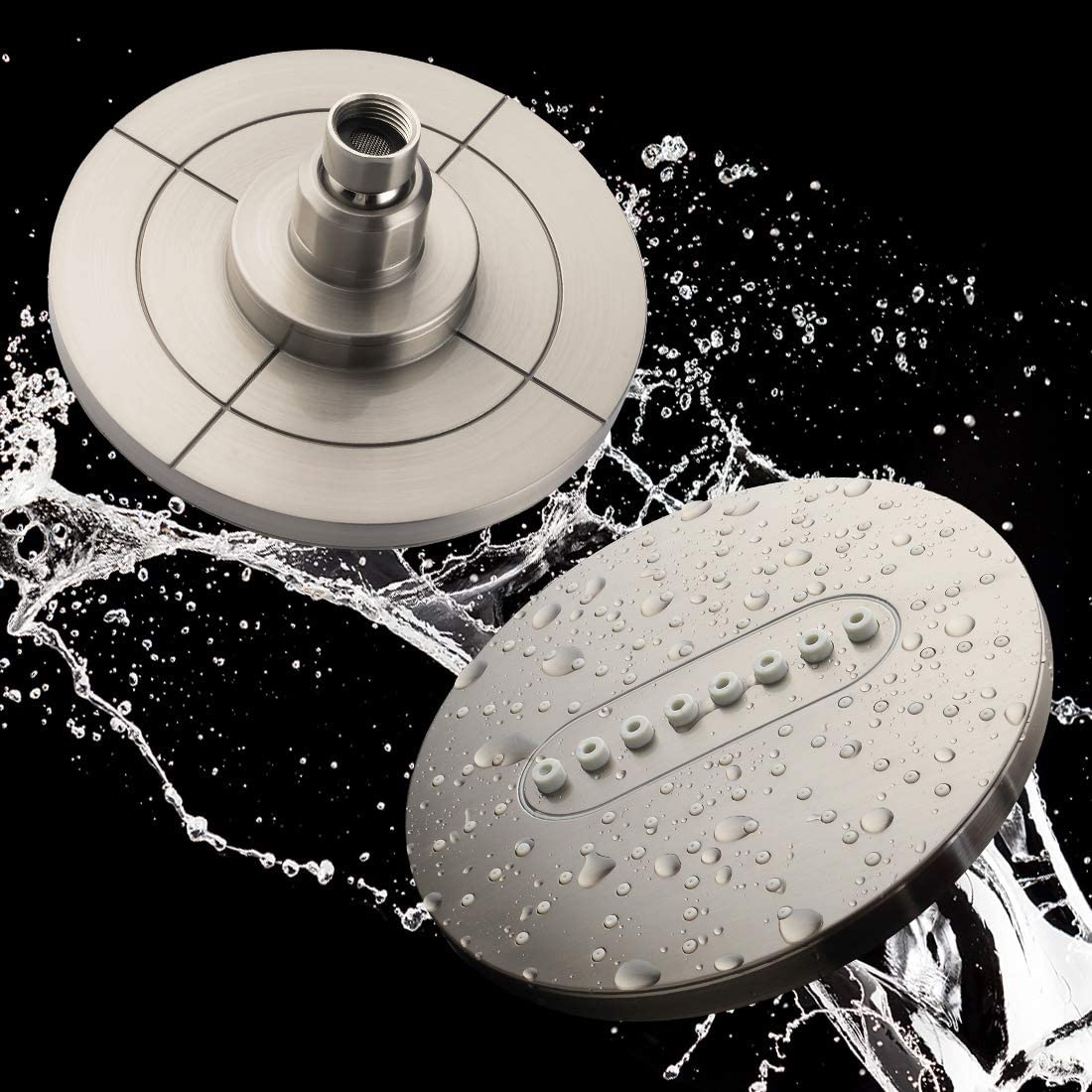 Bright Showers 6.3" 2-Spray Rainfall Shower Head with Adjustable Angles Home Improvement - Tophatter Daily Deals
