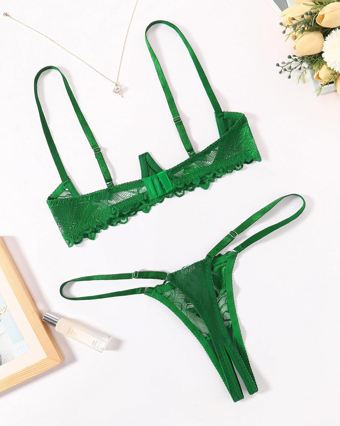 Lace Bra and Panty Underwire Lingerie Set Lingerie Sets-Bra Sets - Tophatter Daily Deals