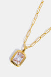 Zircon 18K Gold-Plated Geometrical Shape Pendant Necklace Necklaces - Tophatter Daily Deals