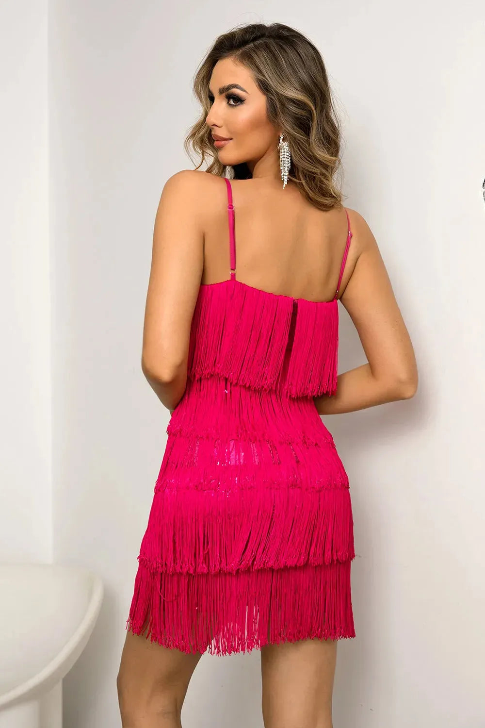 Spaghetti Strap Fringe Mini Dress Cocktail Dresses - Tophatter Daily Deals