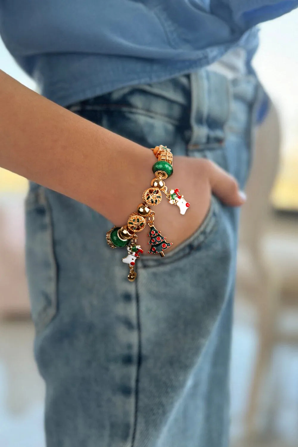 Green Cartoon Christmas Tree Charms Bracelet Bracelets - Tophatter Daily Deals