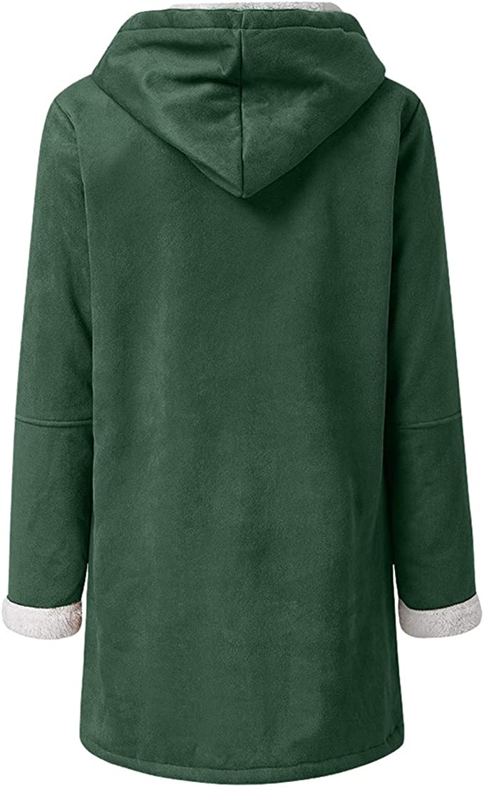 Warm Womens Winter Jacket - Hooded Mid-Thigh, Suede - Tophatter Daily Deals