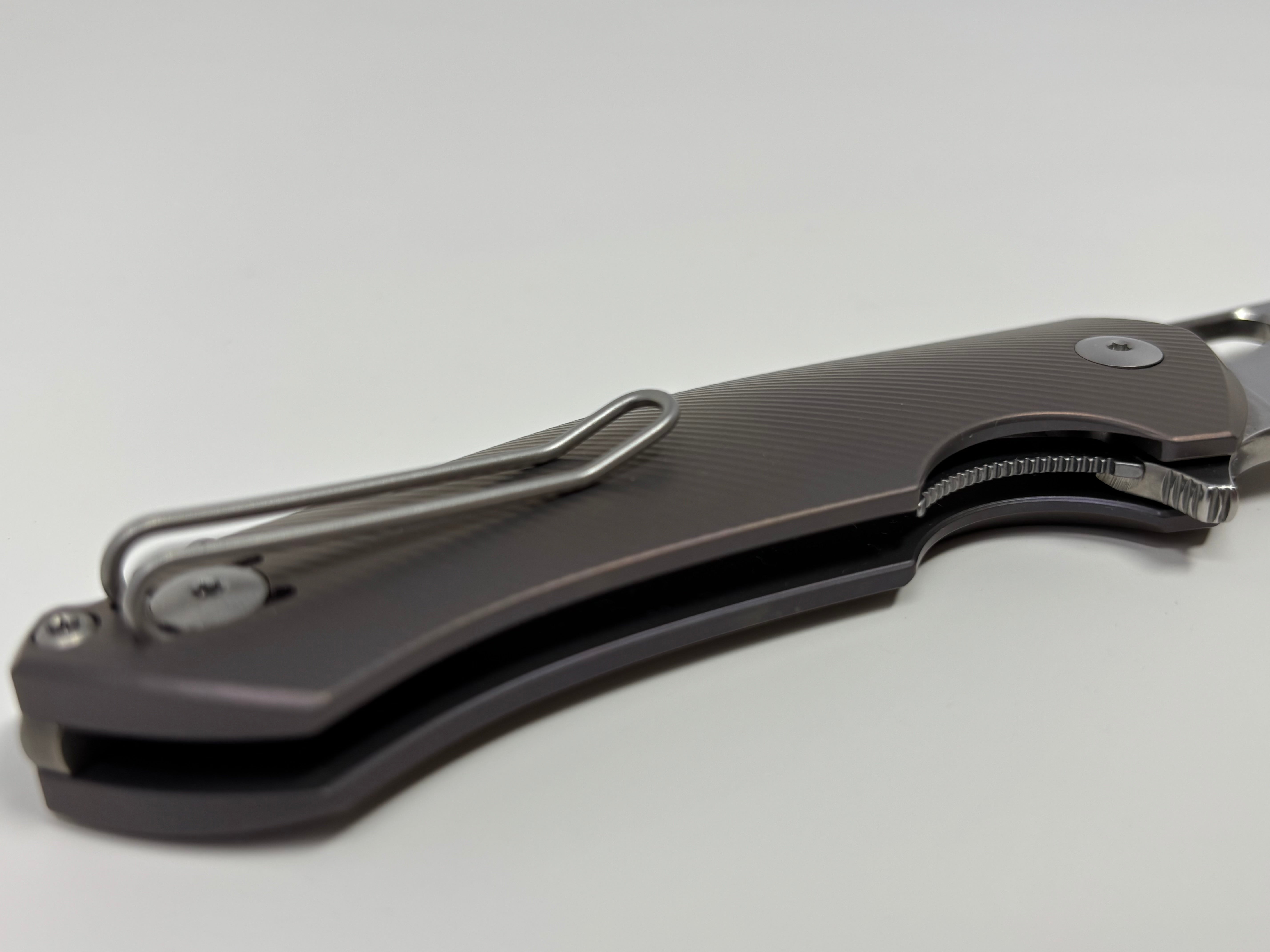 GiantMouse ACE Biblio XL - Purple and Bronze Anodized Titanium Handle - St. Nick's Knives Exclusive - CPM-Magnacut Collectors - Tophatter Daily Deals