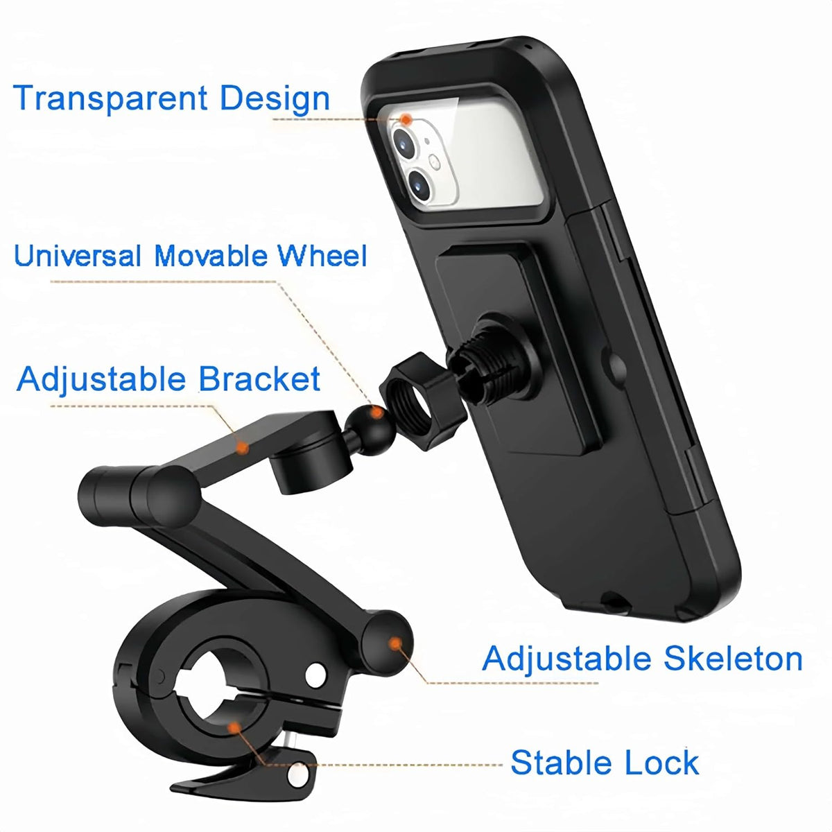 Waterproof Motorcycle Phone Mount Holder Motorcycle Phone Mounts - Tophatter Daily Deals