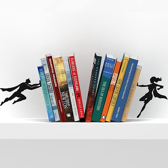 Superhero Bookend Figurines Metal Bookshelf Decor Desktop Ornament Office Desktop Accessories Bookshelf Home Decoration - Tophatter Daily Deals