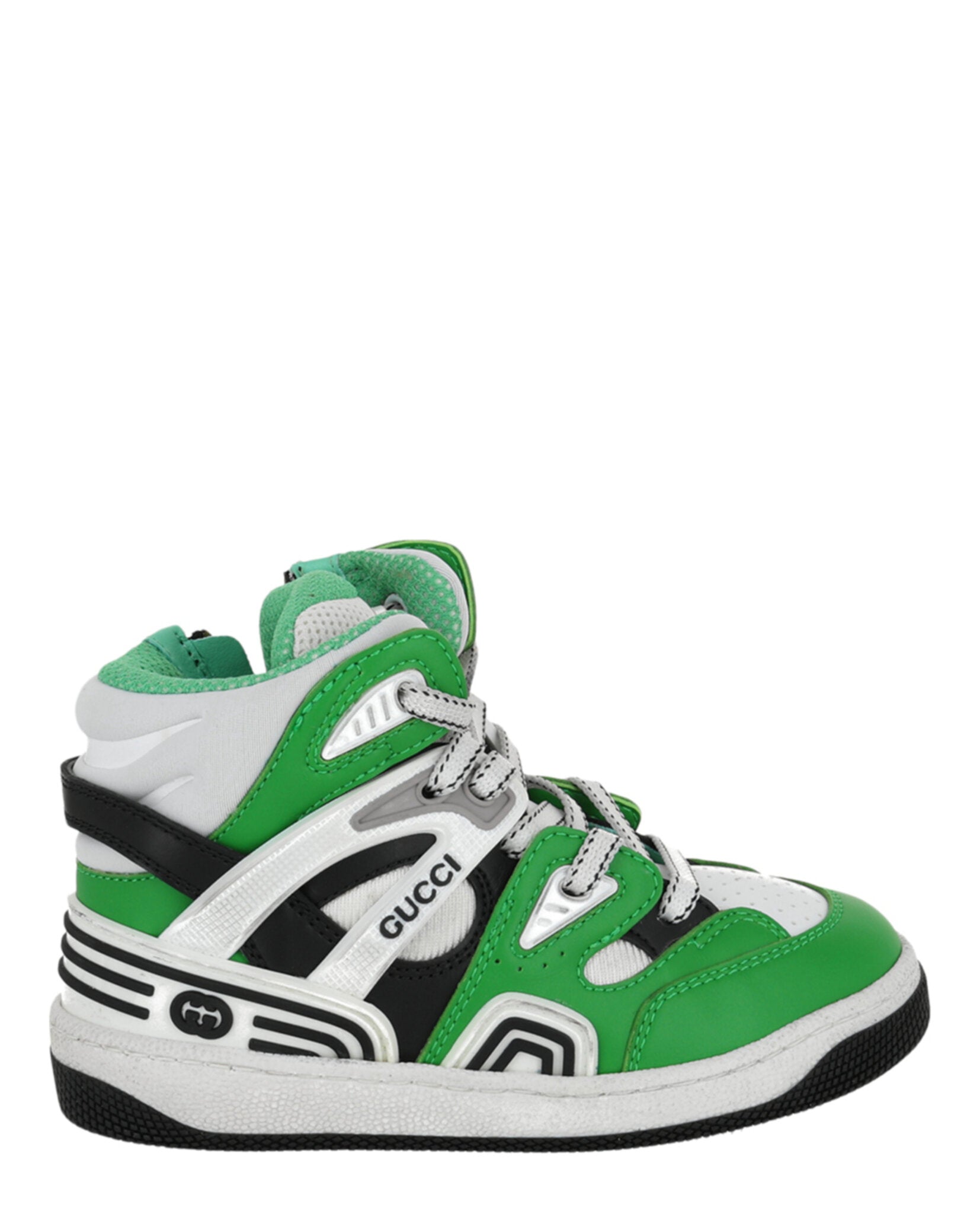 Gucci Basket Leather High-Top Sneakers Multi Footwear - Tophatter Daily Deals