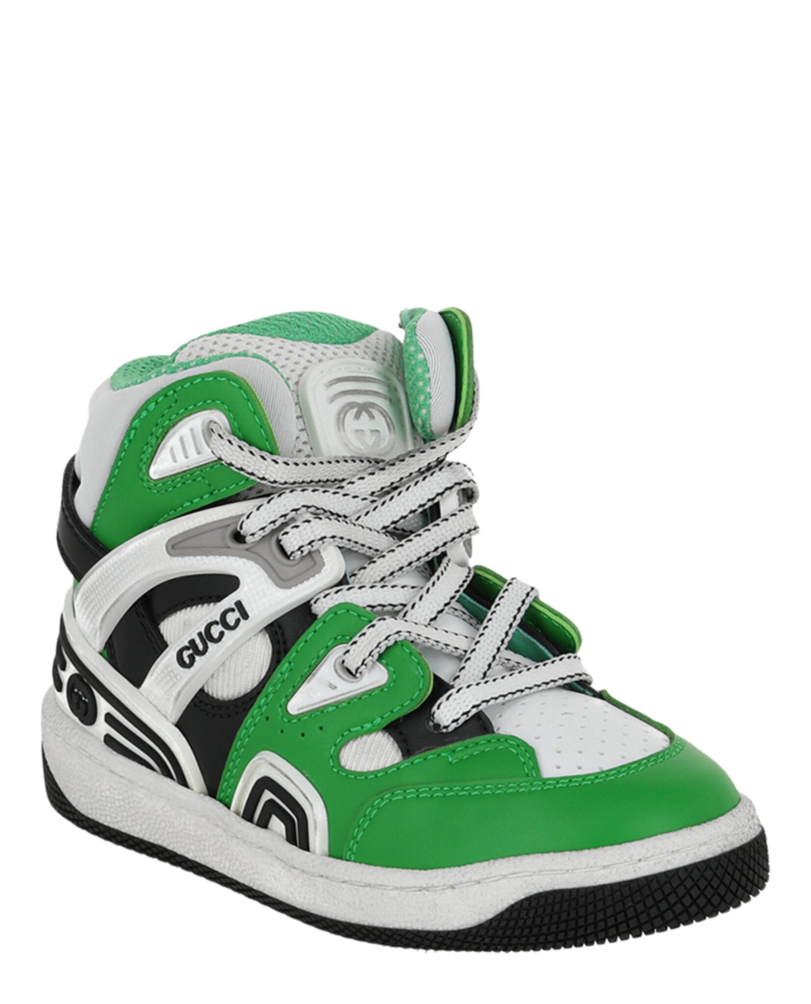 Gucci Basket Leather High-Top Sneakers Footwear - Tophatter Daily Deals