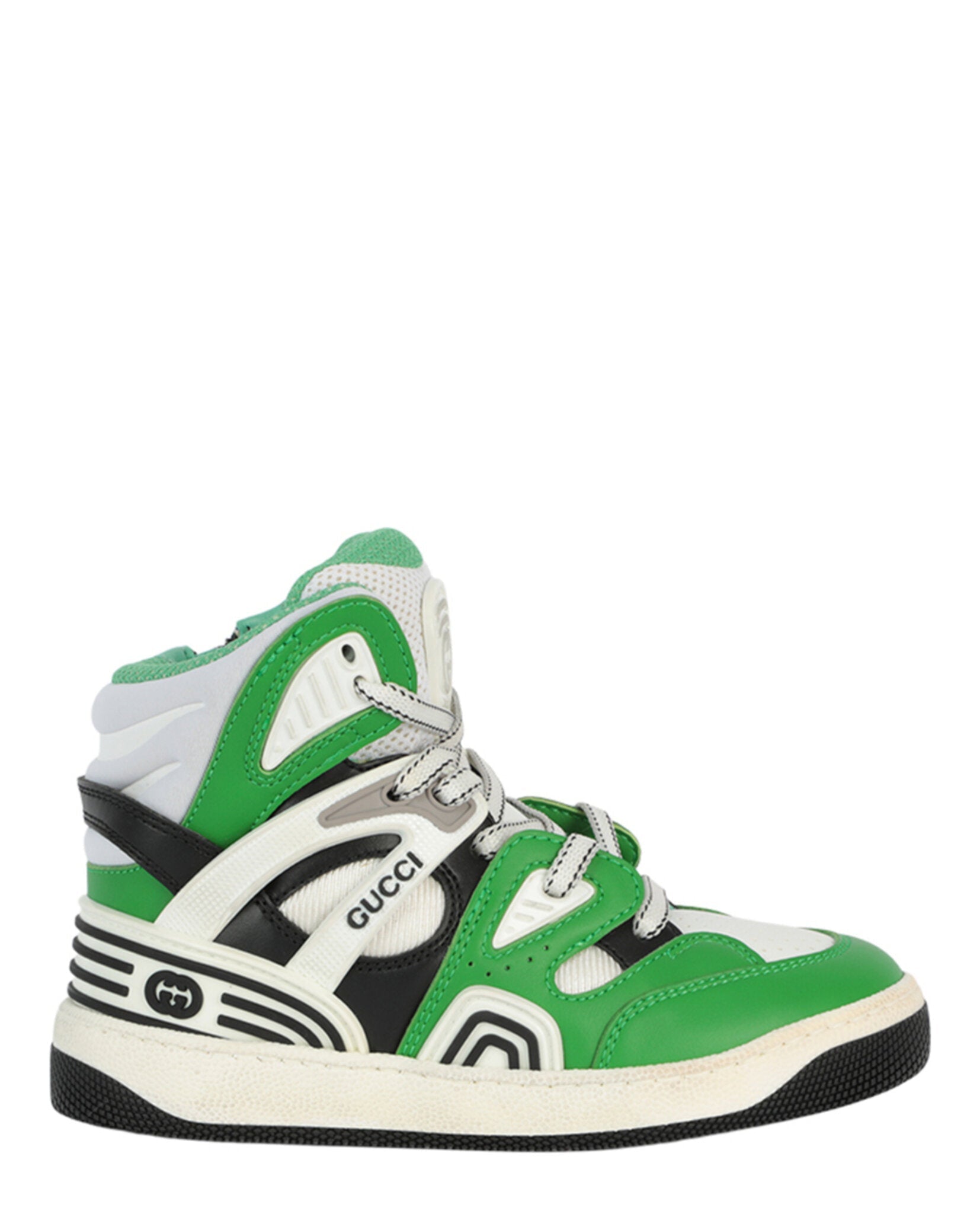 Gucci Basket Leather High-Top Sneakers Multi Footwear - Tophatter Daily Deals
