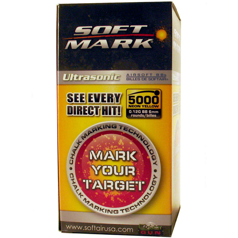 Soft Air Soft Mark .12g Marking 6MM BB's - 5,000ct ( Fluo Yellow ) - Tophatter's Army Products & Self Defense Collectible Weapons - Tophatter Daily Deals