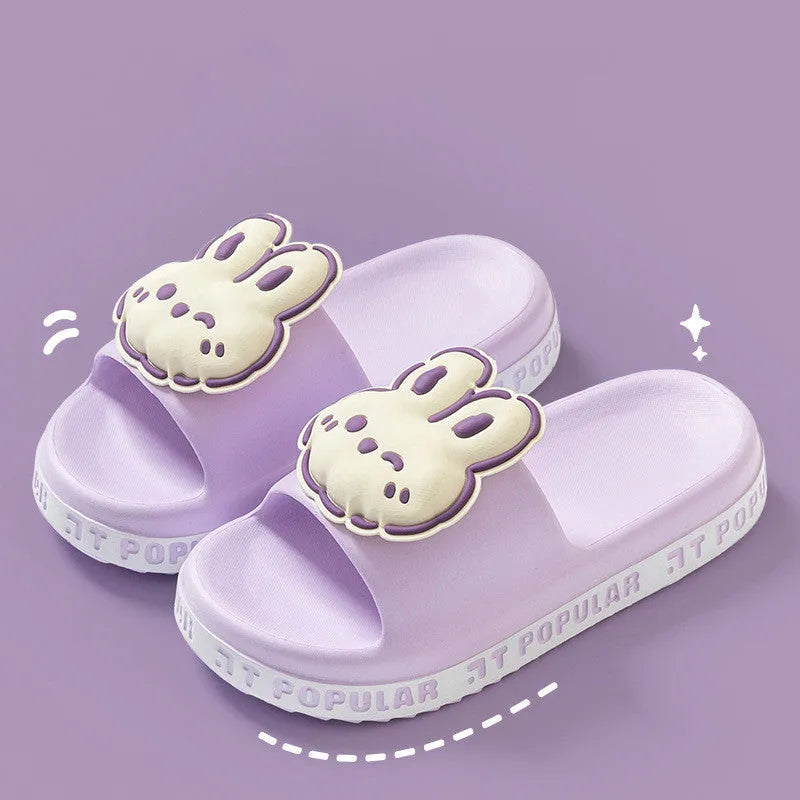 Hop into Comfort: Funky Bunny Kawaii Slippers for Cozy Feet! Purple Slippers - Tophatter Daily Deals