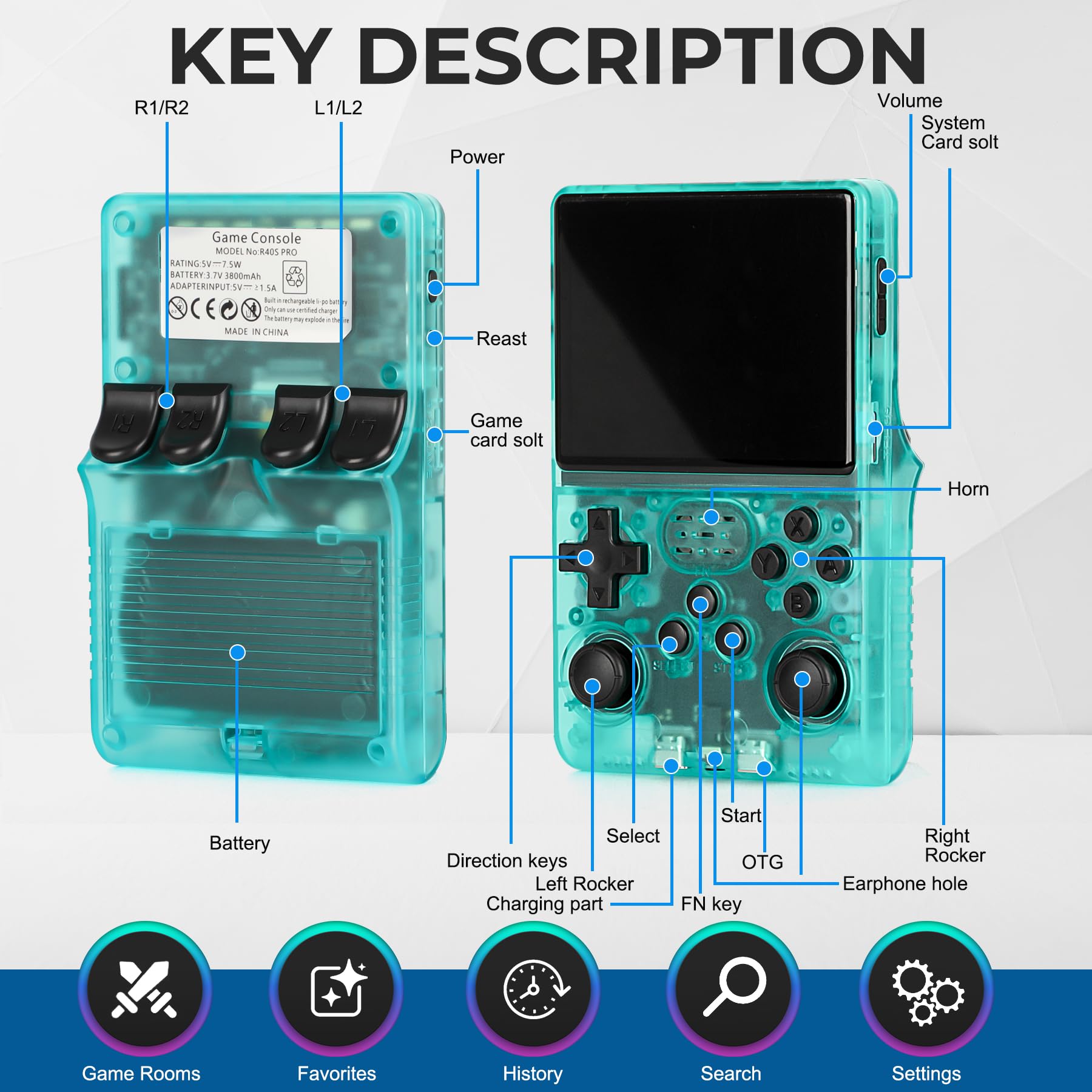 【30000 in 1】 R40S Pro Retro Handheld Game Console, Video Game Console, 3.5 inch IPS Screen, More Than 20 Emulator, 256G TF Card Video Game Consoles - Tophatter Daily Deals