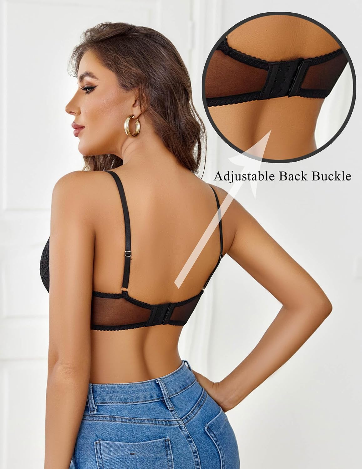 Lace Push Up Bra Sheer Balconette Lingerie Sets-Bras - Tophatter Daily Deals