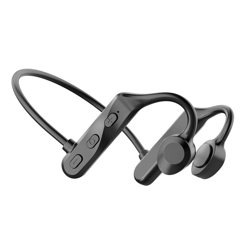 Bone Conduction Bluetooth 5.0 Waterproof Headphones Black 0 - Tophatter Daily Deals