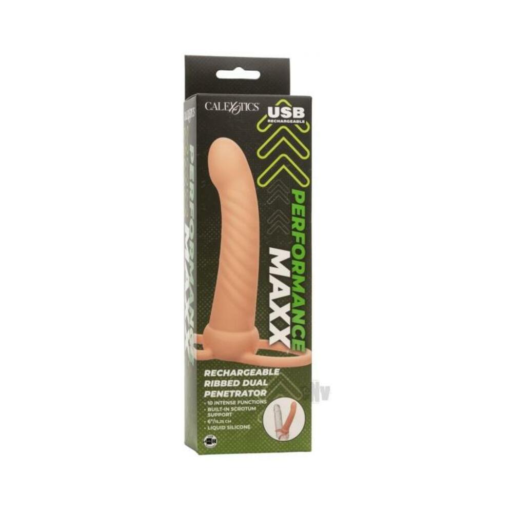 Performance Maxx Ribbed Dual Penetrator Ivory - Tophatter Daily Deals