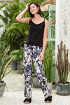 Lace Trim Cami and Floral Pants Lounge Set Black Loungewear Sets - Tophatter Daily Deals