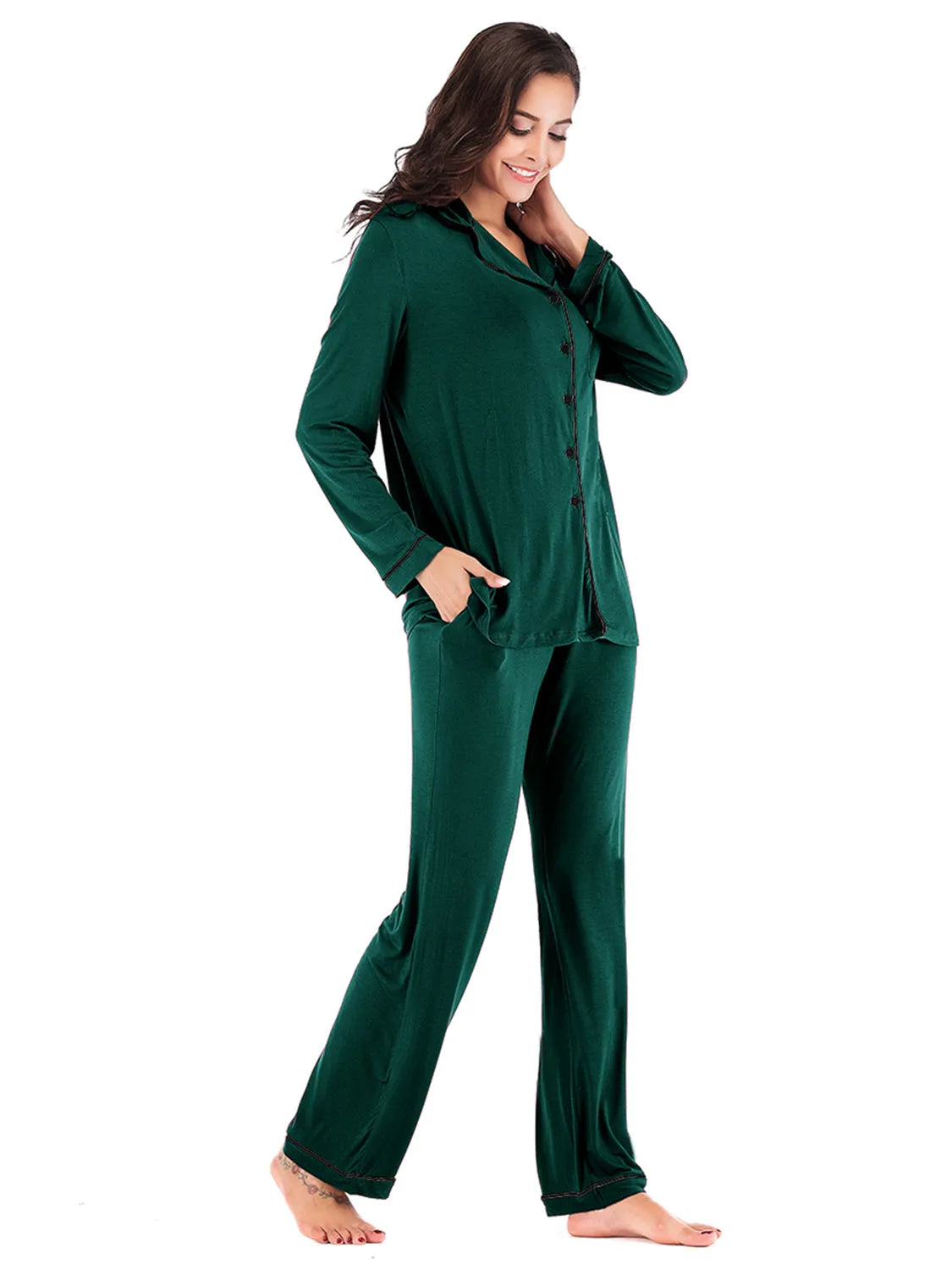 Collared Neck Long Sleeve Loungewear Set with Pockets Loungewear Sets Apparel & Accessories Fast Shipping Free Shipping H#Y HOT DEALS HOME PAGE Lingerie Lingerie Sleepwear Loungewear Loungewear Sets New Deals sexy lingerie Ship From Overseas Ship from USA USA USA STOCK - Tophatter Daily Deals And Savings