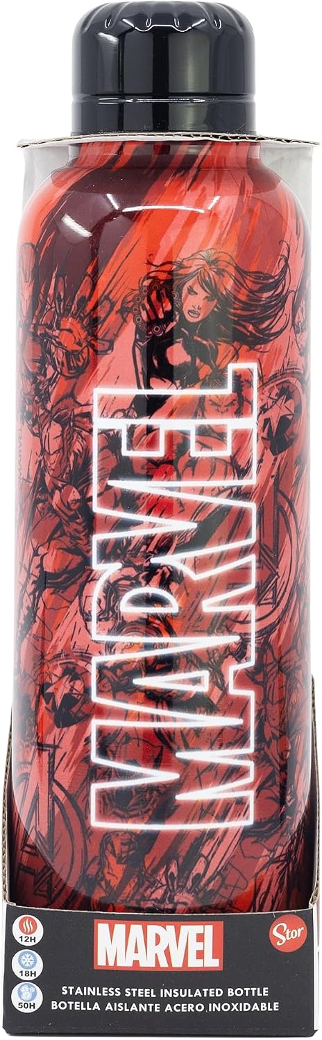 Marvel – Logo Pattern Water Bottle Water Bottle - Tophatter Daily Deals