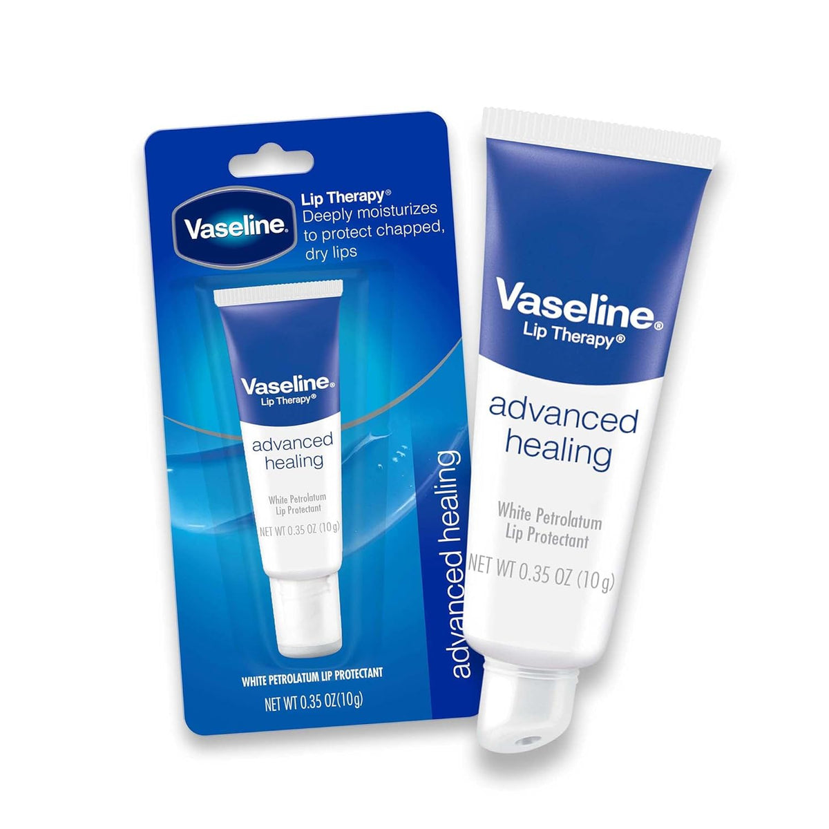Vaseline Lip Therapy Advanced Healing Lip Balm Tube 3-Pack – White Petroleum Lip Protectant, 0.35 Oz Ea Beauty & Personal Care - Tophatter Daily Deals