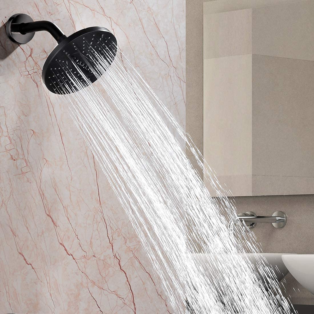 Bright Showers 6.3" 2-Spray Rainfall Shower Head with Adjustable Angles Home Improvement - Tophatter Daily Deals