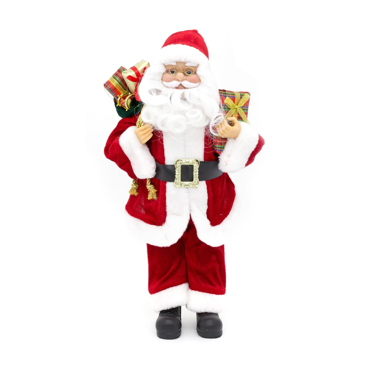 45cm Traditional Father Christmas Figure | Standing Santa Claus Ornament | Santa Figurine Father Christmas Decorations Indoor Ornament - Tophatter Daily Deals