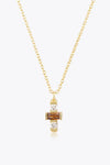 Zircon Cross Pendant 925 Sterling Silver Necklace Caramel One Size Necklaces - Tophatter Daily Deals