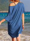 Pocketed V-Neck Short Sleeve Tee Dress Casual Dresses - Tophatter Daily Deals