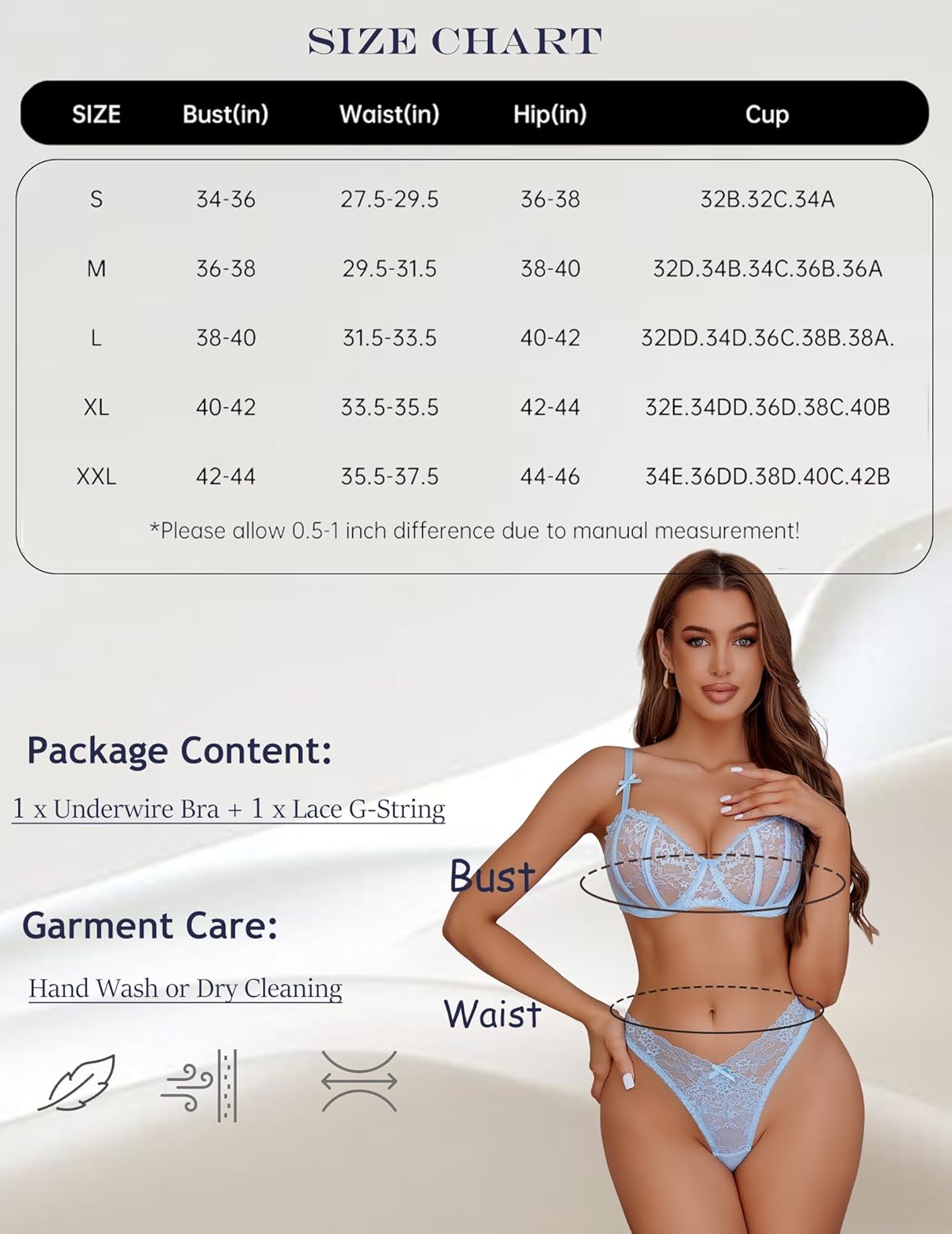Underwire Lace Bra and Panty Sets Lingerie Sets-Bra Sets - Tophatter Daily Deals