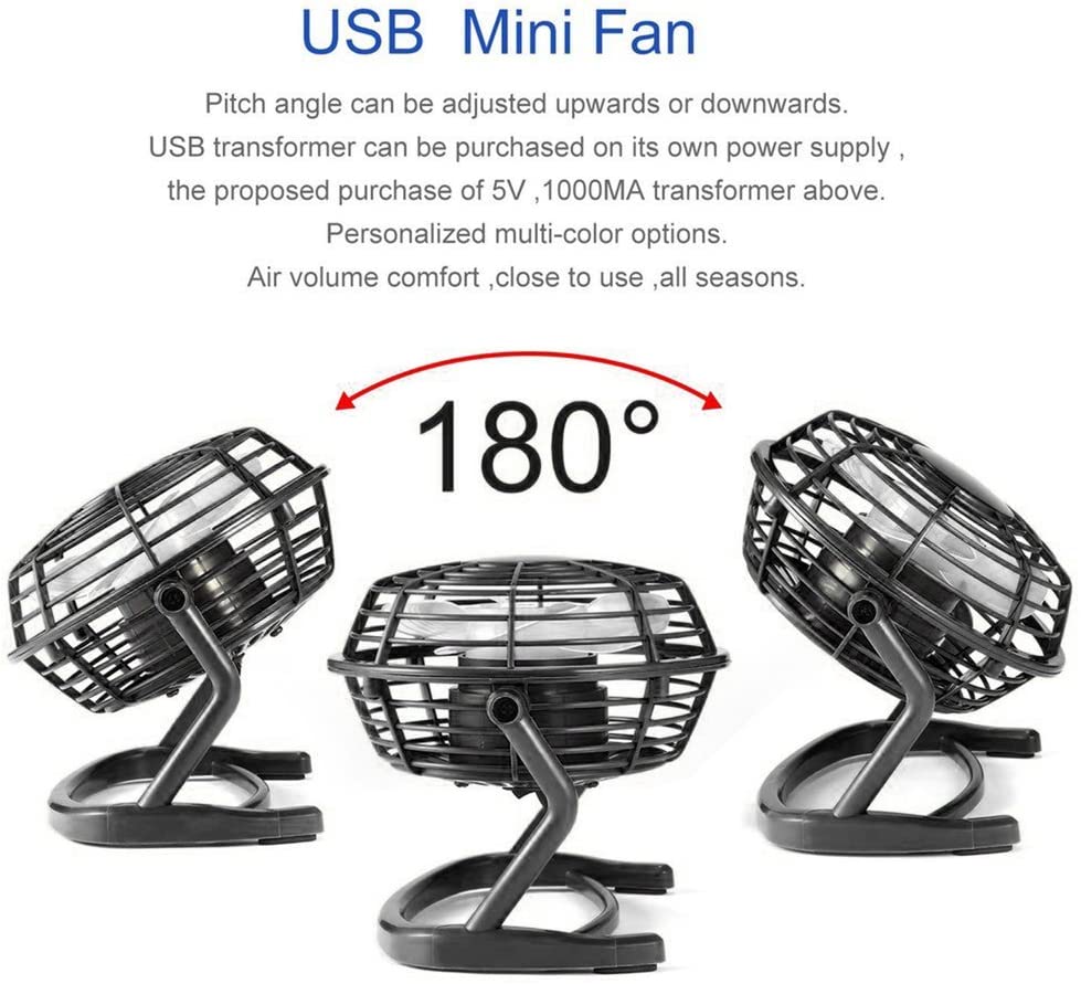 USB Powered Personal 5-Inch Desk Fan Household Appliances - Tophatter Daily Deals