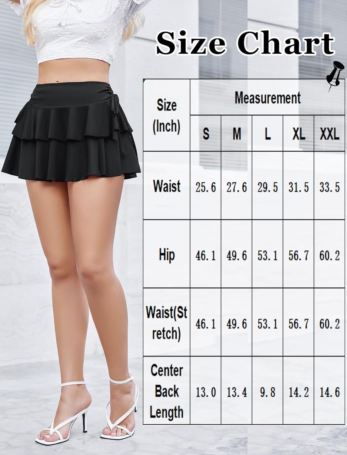 Pleated Mini Skirt Ruffle Layered Skirts Lingeries-mini skirts - Tophatter Daily Deals