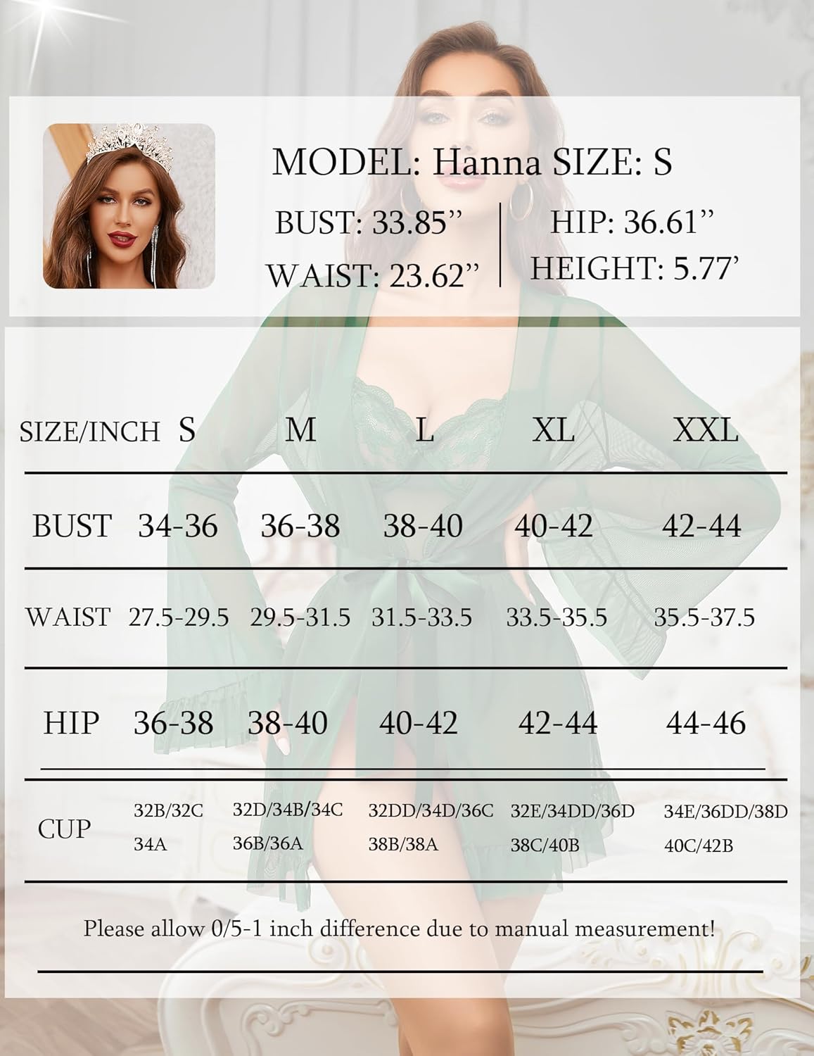 2 Piece Sheer Kimono Robe with Lace Teddy Lingeries-Bodysuits - Tophatter Daily Deals