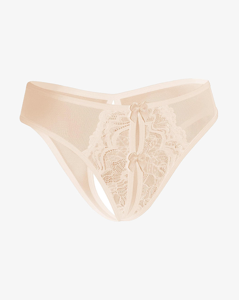 Mesh Panties Briefs with Cute Bow Champagne Lingeries-panties - Tophatter Daily Deals