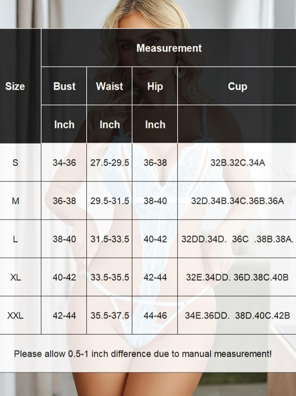 Deep V Lace Teddy Crotchless Bodysuit Lingeries-Bodysuits - Tophatter Daily Deals