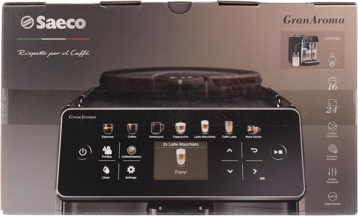 SAECO GRANAROMA SM6580 ESPRESSO MACHINE-WHITE - Tophatter's Army Deals EXPENSES - Tophatter Daily Deals