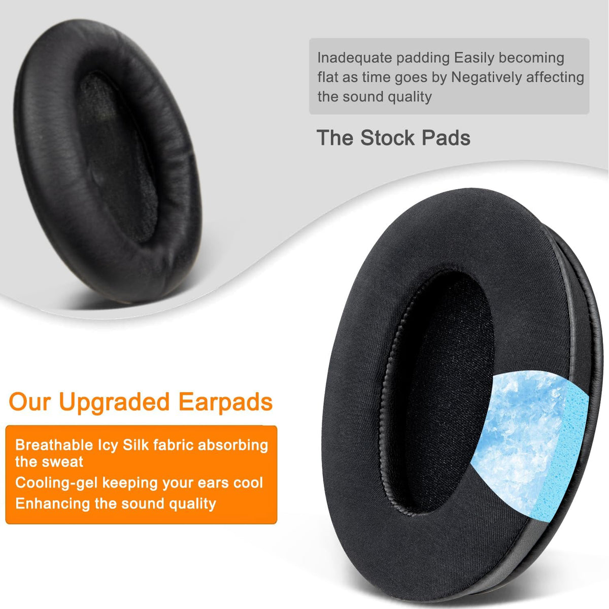 CS Upgraded Replacement Ear Pad Cushions for Sony WH-1000XM3 Headphones | Cooling Gel Audio Accessories - Tophatter Daily Deals