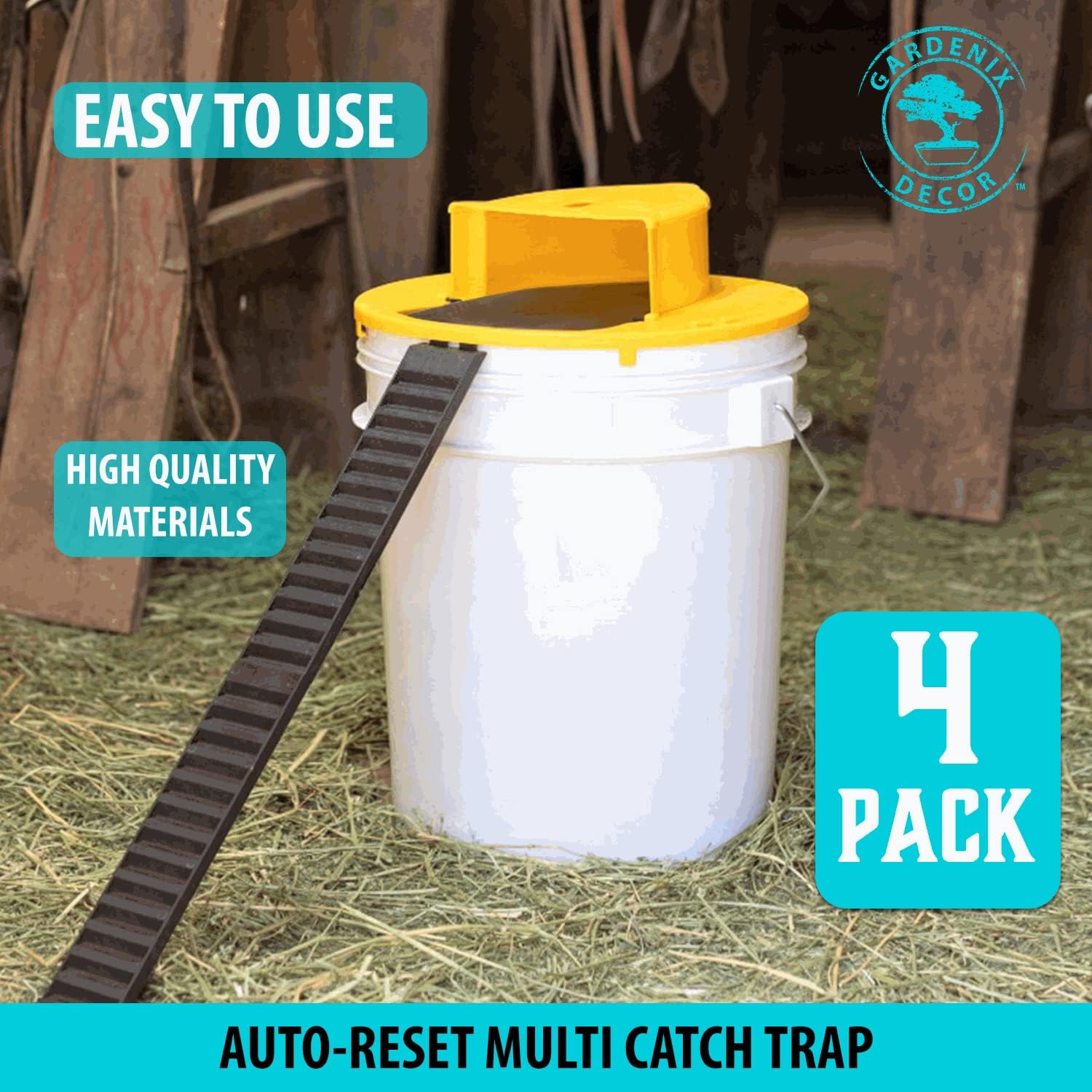 Mouse Trap Bucket Lid 4 Pack Reusable Weather Resistant - Tophatter Daily Deals