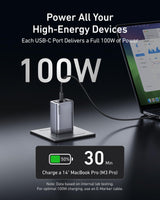 Anker Prime Charger (100W, 3 Ports, GaN) Batteries & Power Accessories - Tophatter Daily Deals