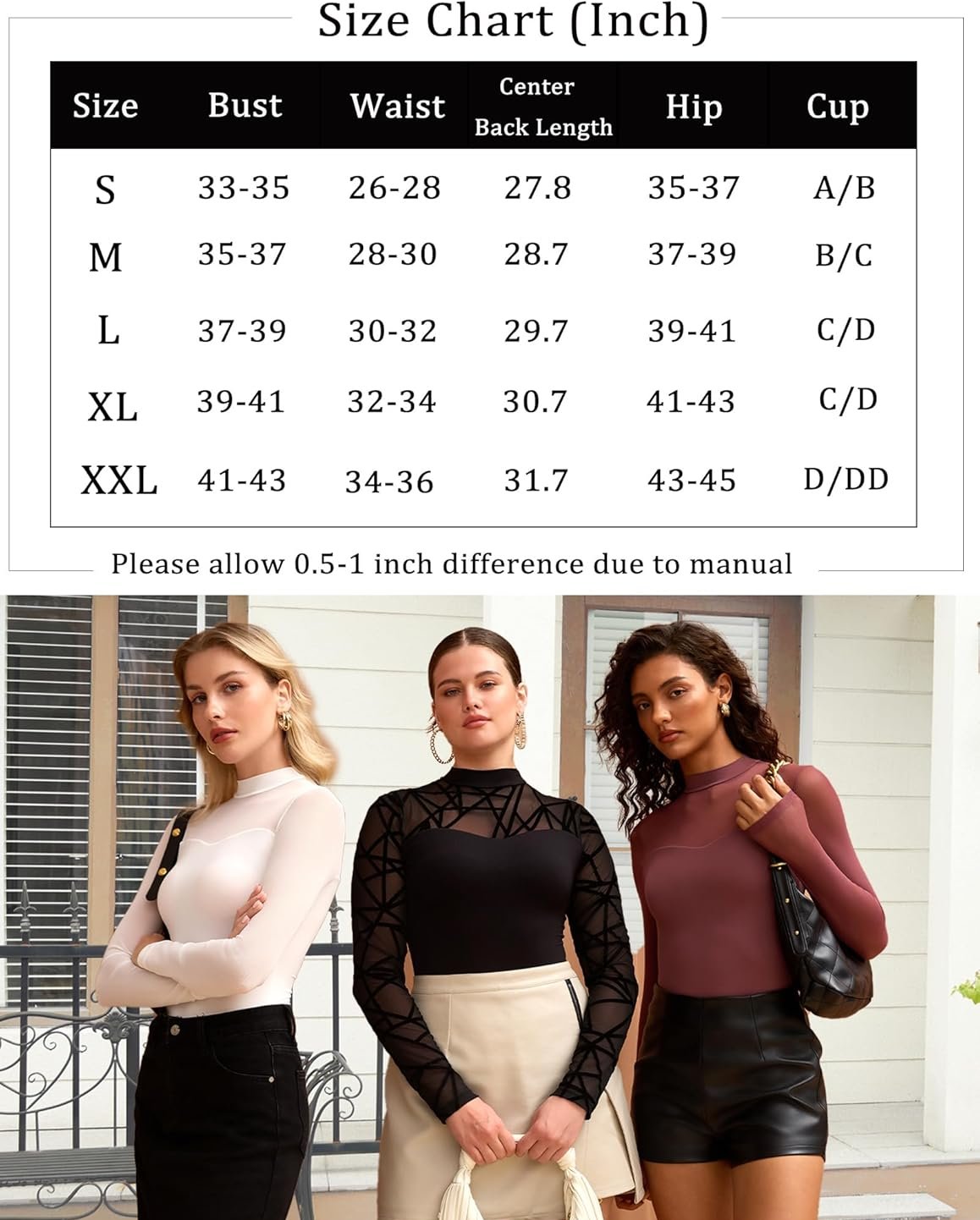 Mock Turtle Neck Sheer Mesh Bodysuit Lingeries-Bodysuits - Tophatter Daily Deals