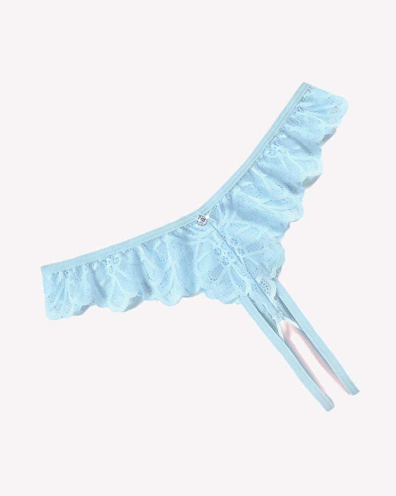 Lace Panties Criss Corss Thong Briefs Light Blue Lingeries-panties - Tophatter Daily Deals