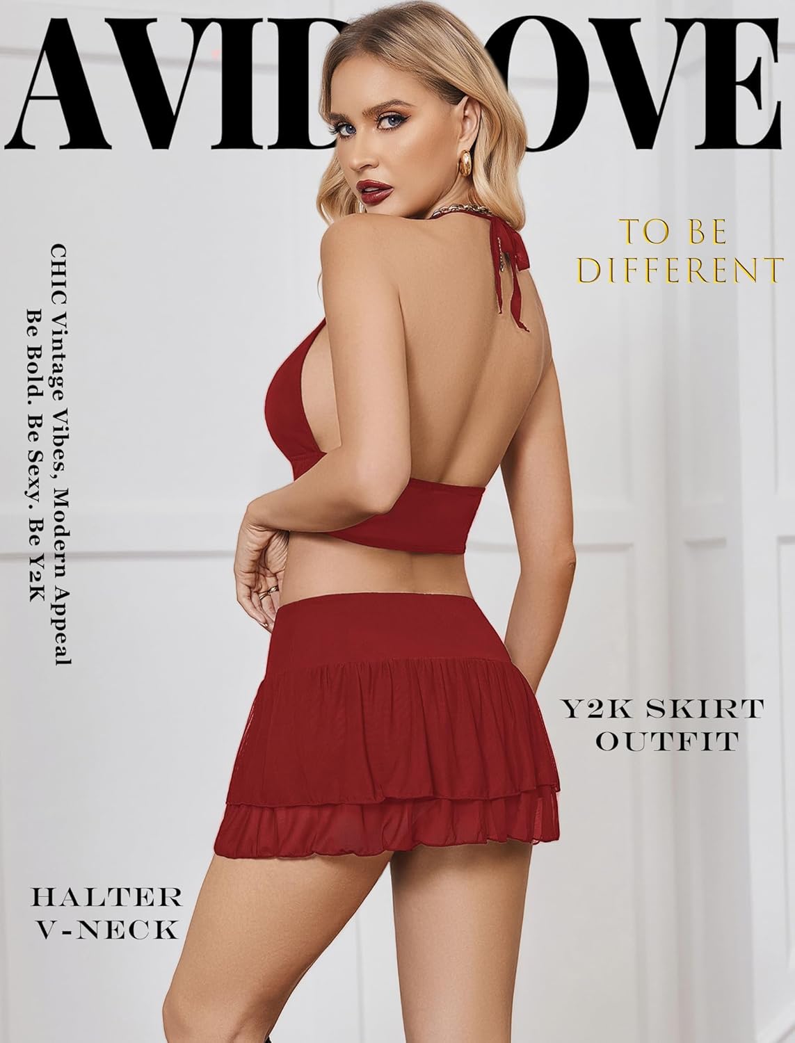 Halter Backless Tank Top Mini Skirt Set Lingerie Sets-Skirt Sets - Tophatter Daily Deals